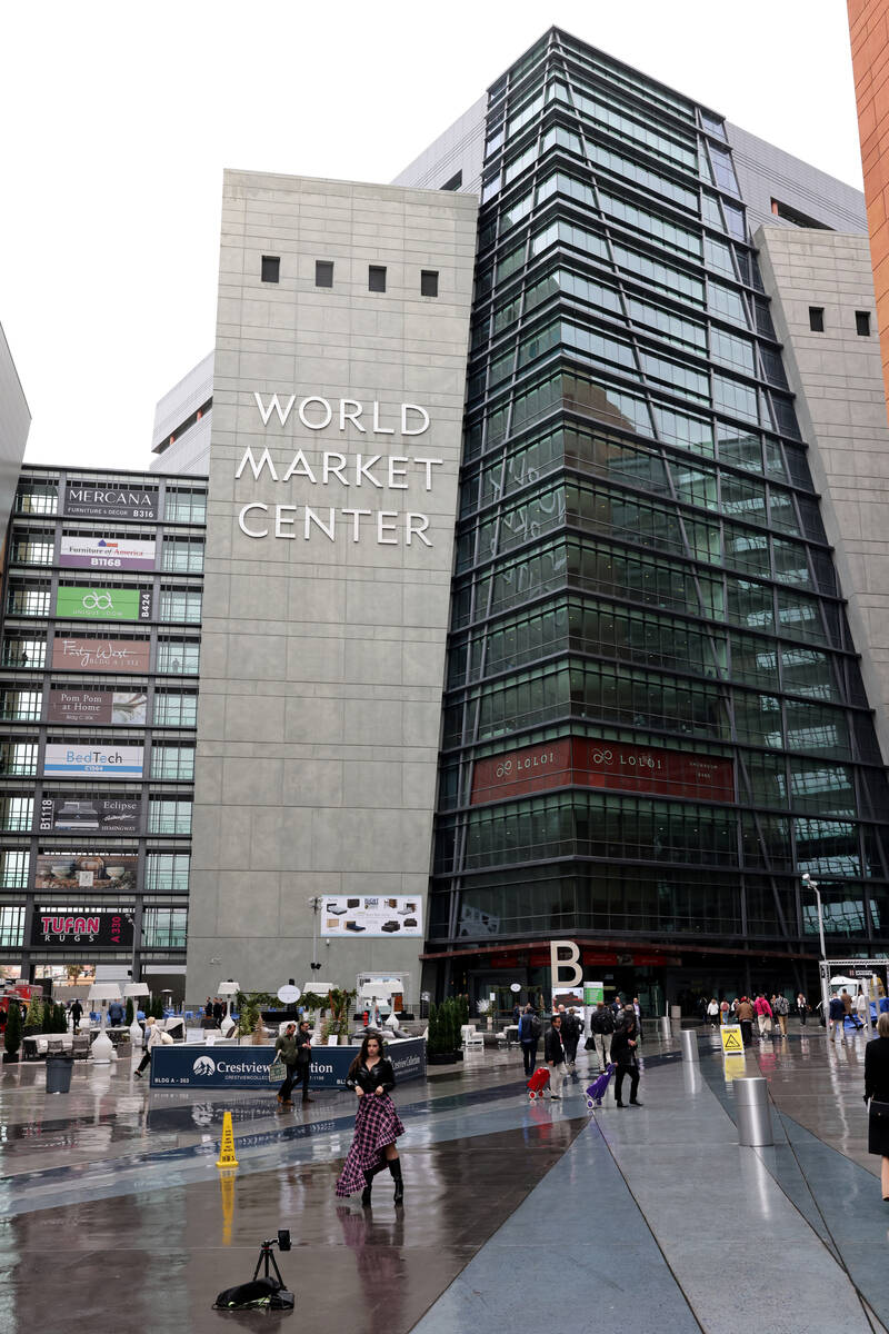 Conventioneers arrive for the biannual Las Vegas Market home furnishing and decor trade show at ...