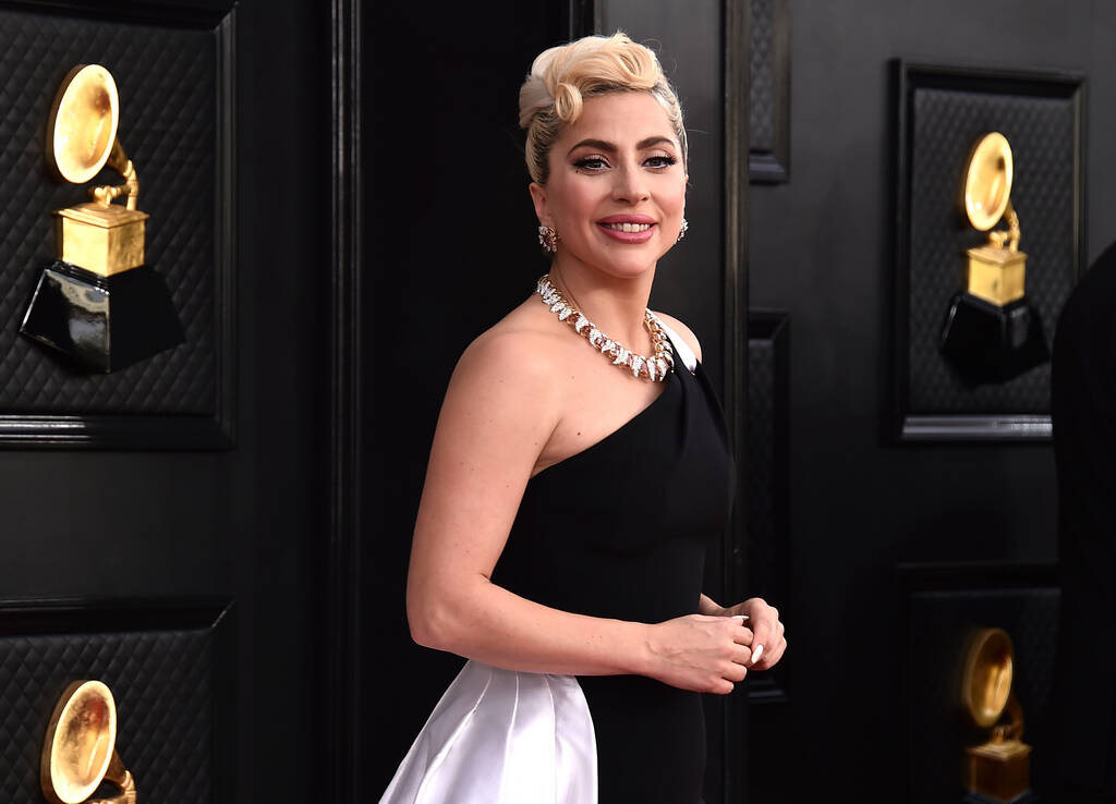 Lady Gaga arrives at the 64th annual Grammy Awards at the MGM Grand Garden Arena on Sunday, Apr ...