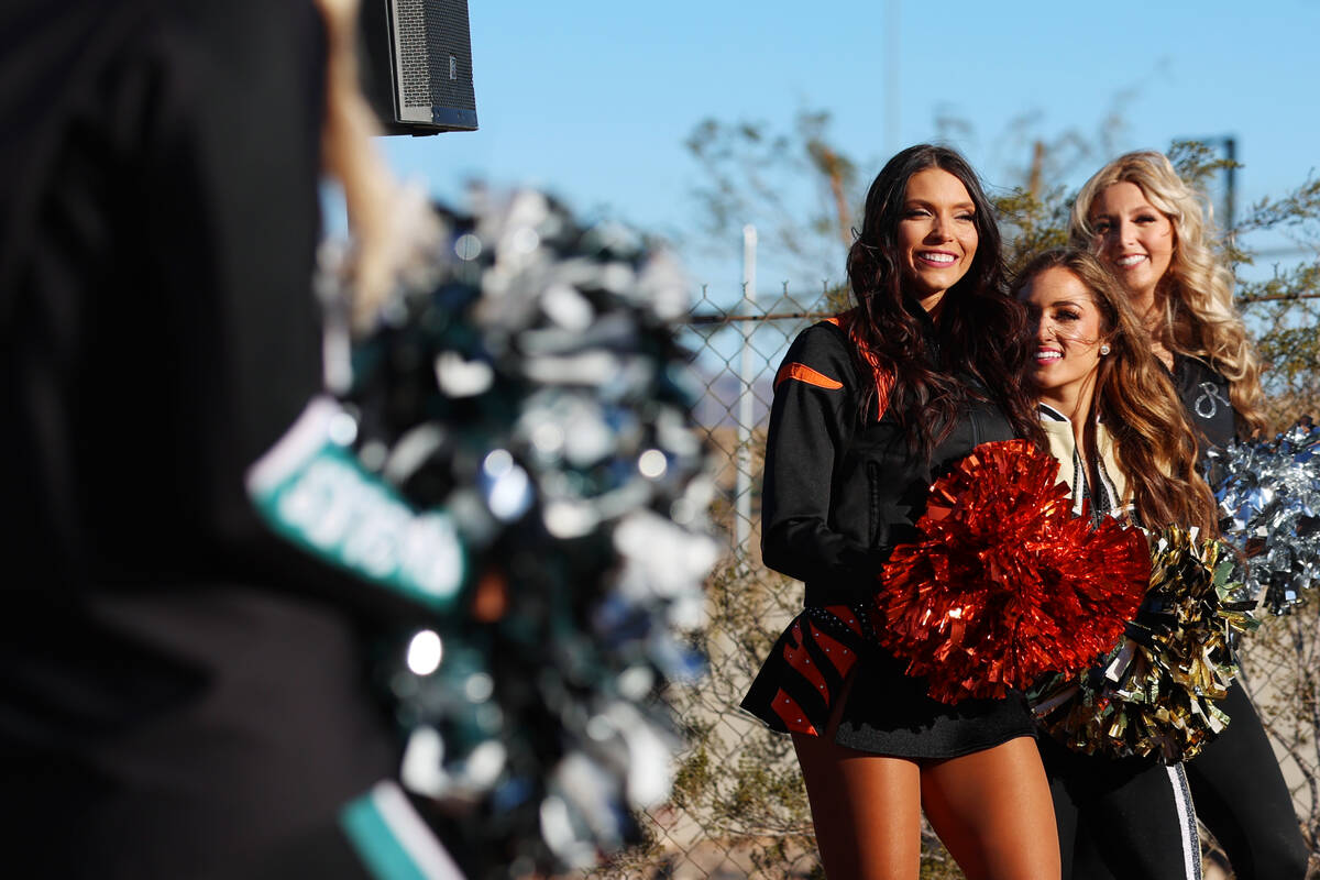 Cheerleaders participate during a NFL Pro Bowl week kickoff press conference and tree planting ...
