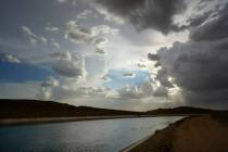 Water flows along the All-American Canal Saturday, Aug. 13, 2022, near Winterhaven, Calif. (AP ...