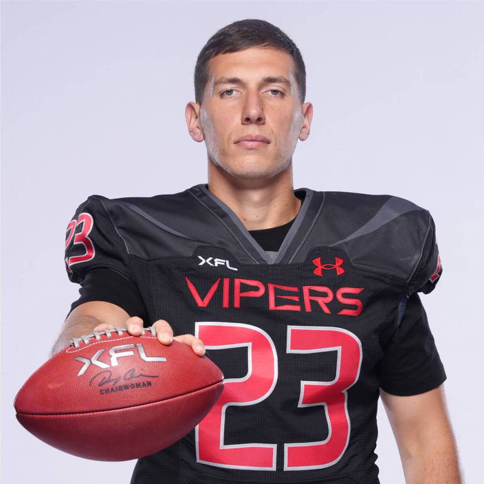 Quarterback Luis Perez and the Vipers host the D.C. Defenders on Saturday at Cashman Field.