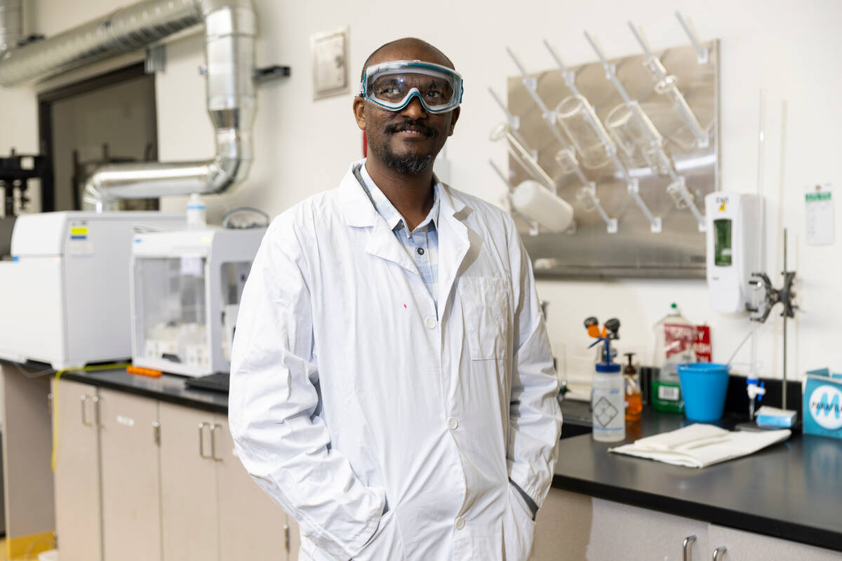 Desta Woldetsadik Demissie, a Fulbright visiting scholar in the School of Science, poses for a ...