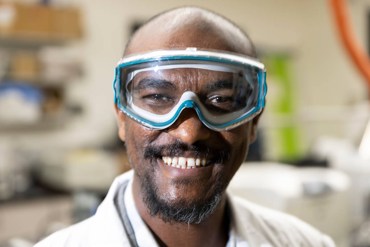 Desta Woldetsadik Demissie, a Fulbright visiting scholar in the School of Science, poses for a ...
