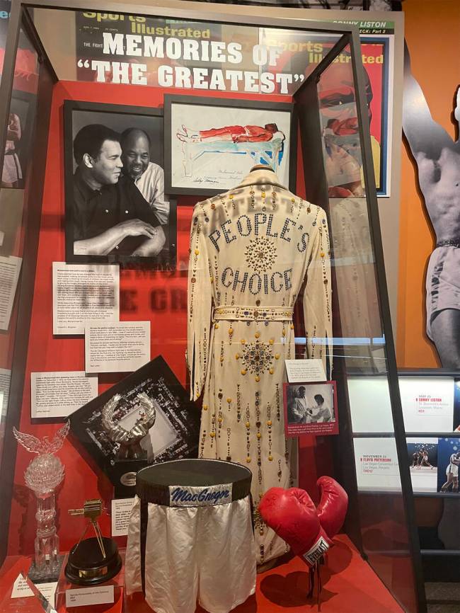 The robe that Elvis Presley gave to Muhammad Ali, on display at the Ali Center in Louisville. ( ...