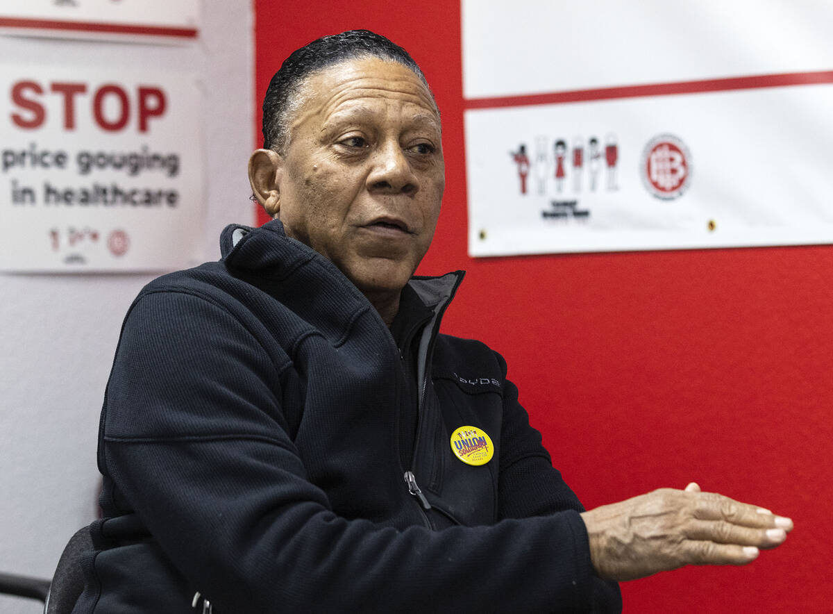 Culinary Union Vice President Leain Vashon speaks during an interview with the Review-journal a ...