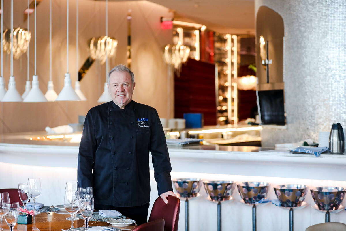 Chef Julian Serrano at Lago, his fine dining restaurant of Italian dishes, at the Bellagio in L ...