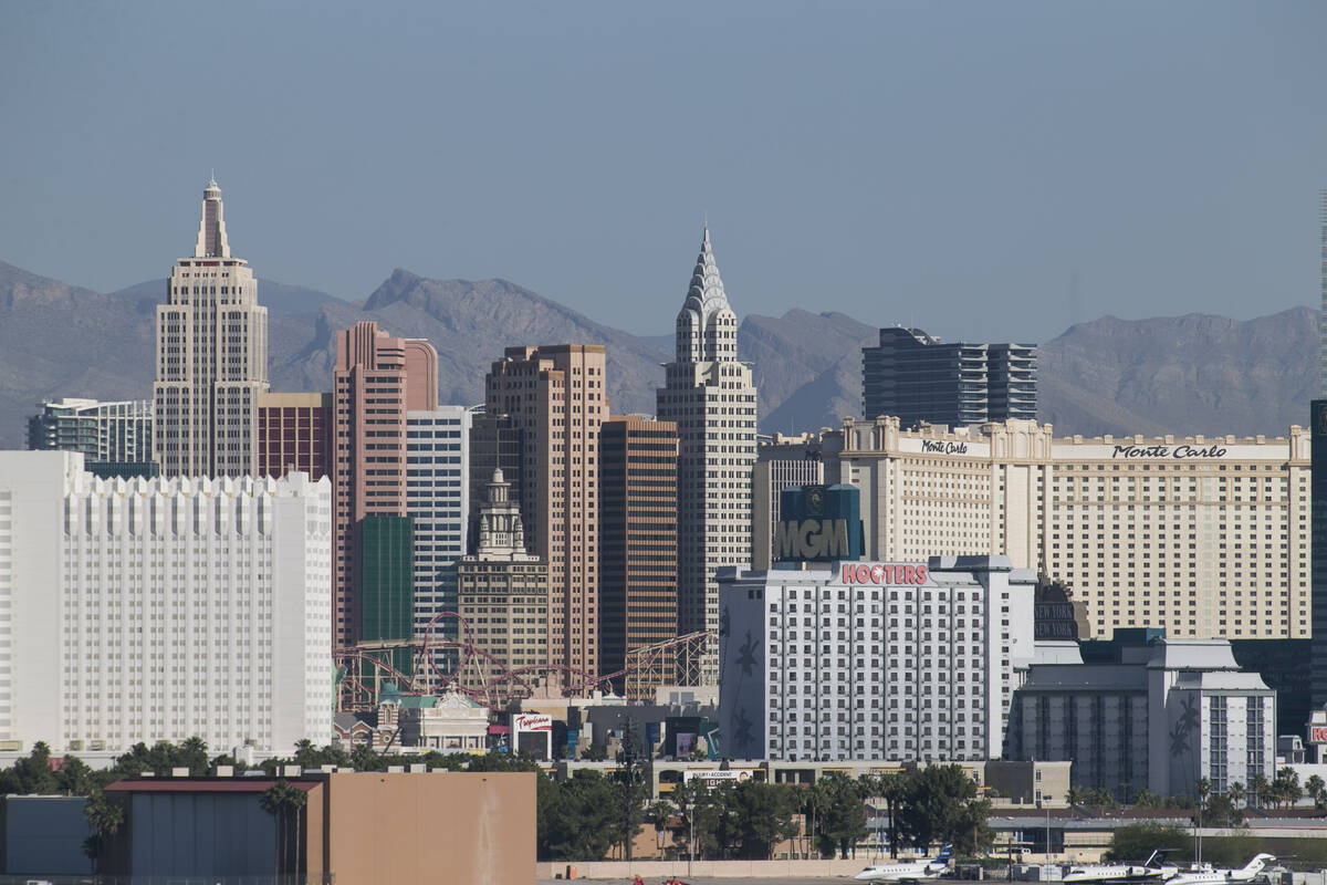 The Las Vegas Strip skyline as seen from McCarran in Las Vegas on Thursday, June 1, 2017. Richa ...