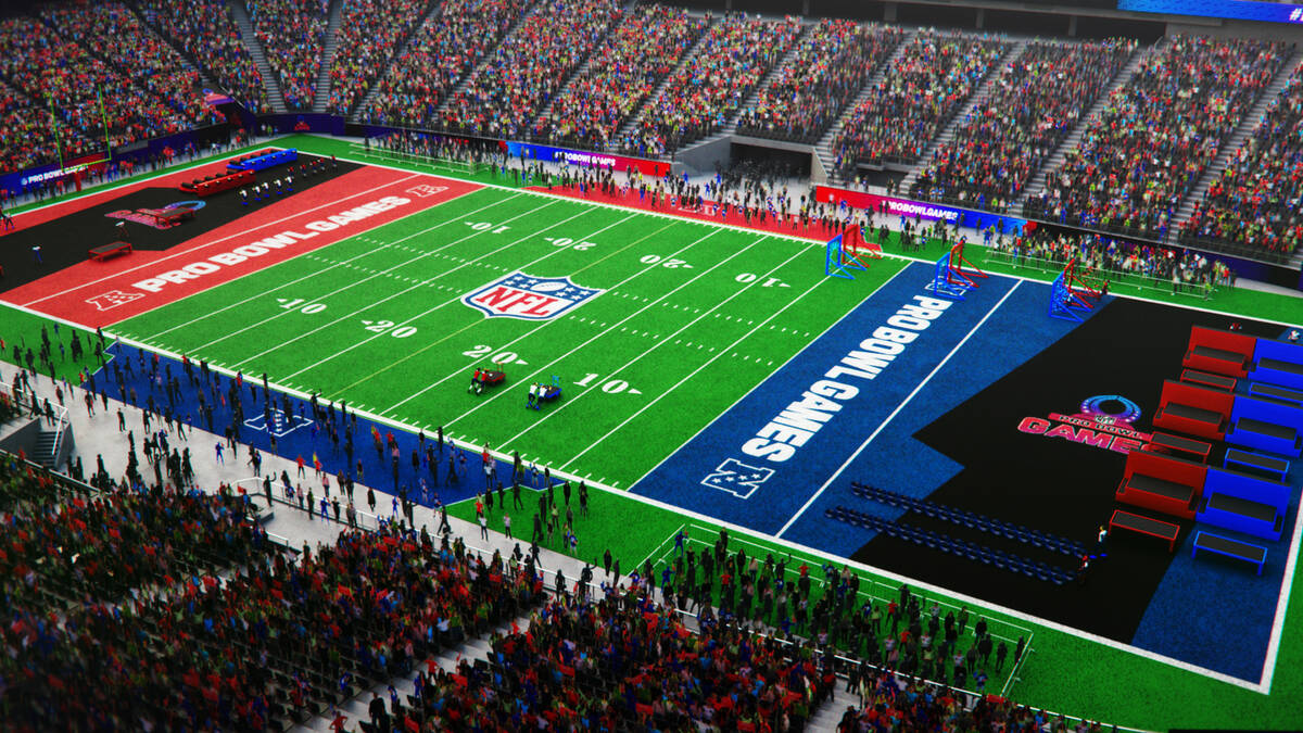 An artist rendering of what the Pro Bowl Games field layout will be Feb. 5, 2023, inside Allegi ...