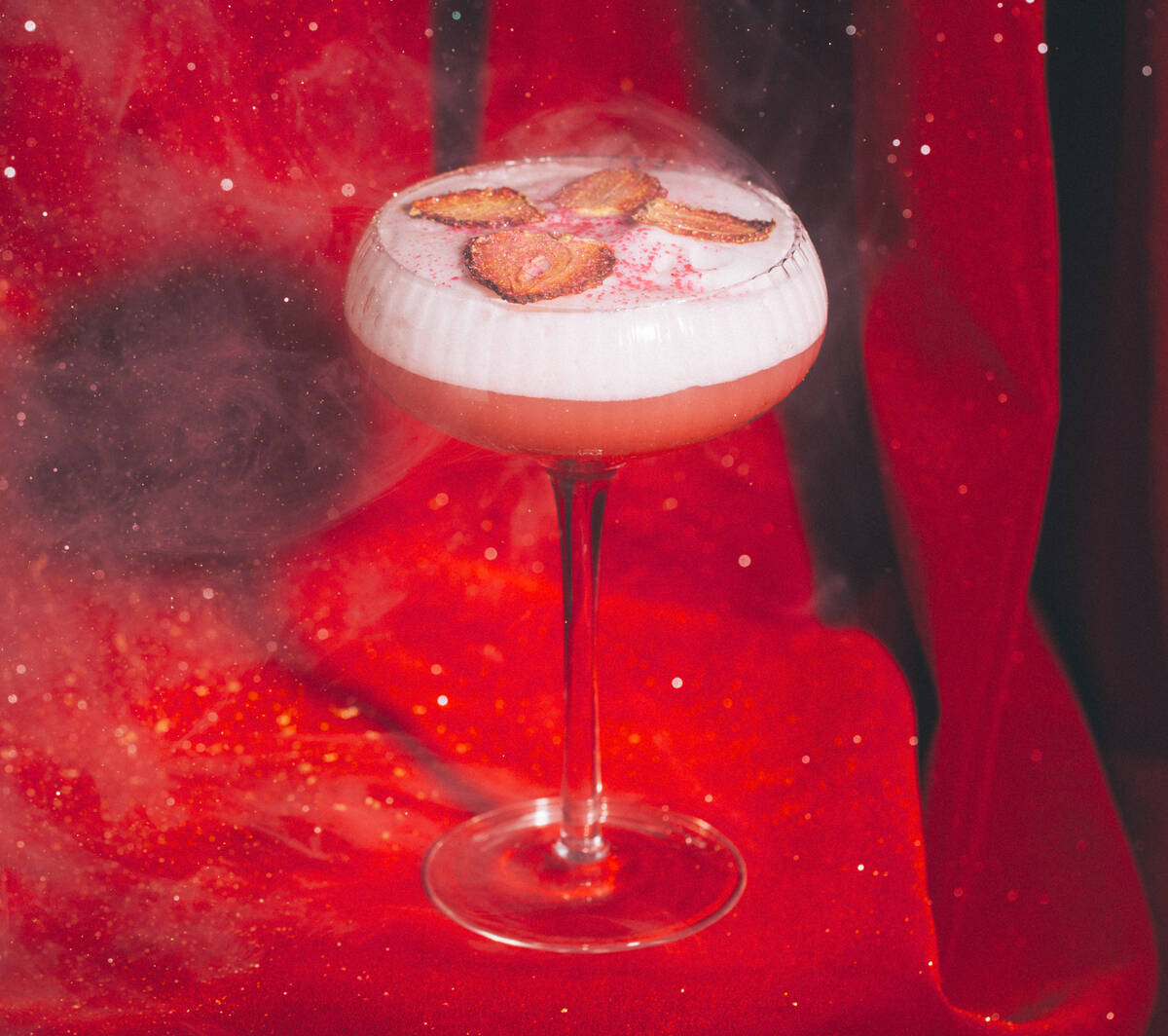 Love Is in the Air cocktail is being served at The Wynn Las Vegas for Valentine's Day 2023. (Wy ...
