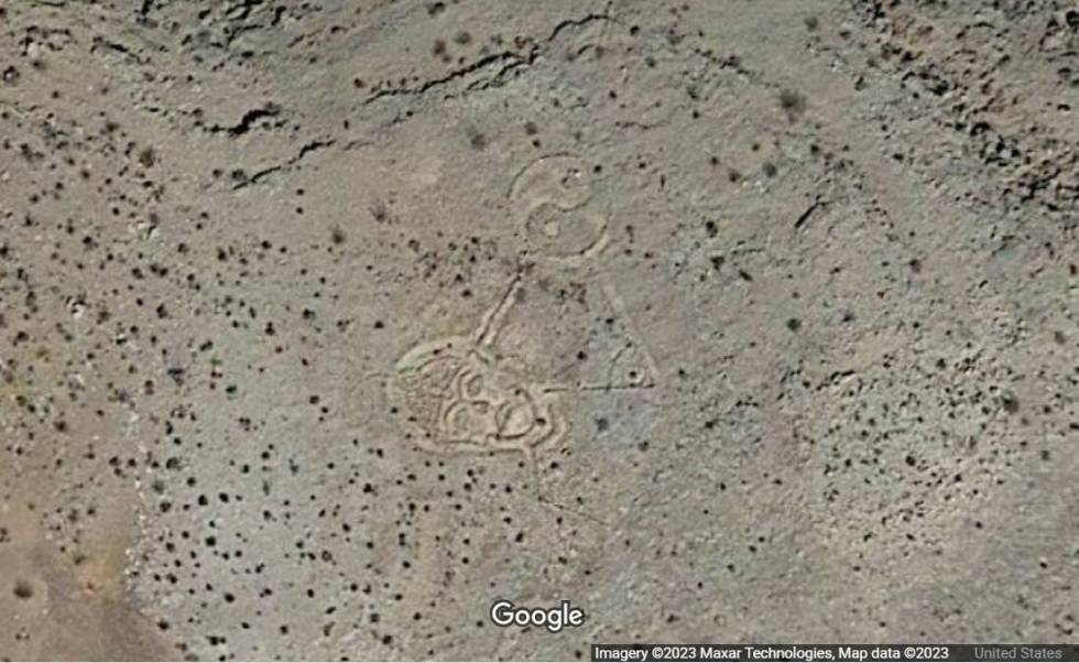 This satellite image from Google Maps, which is dated 2023, shows a frown on the face.