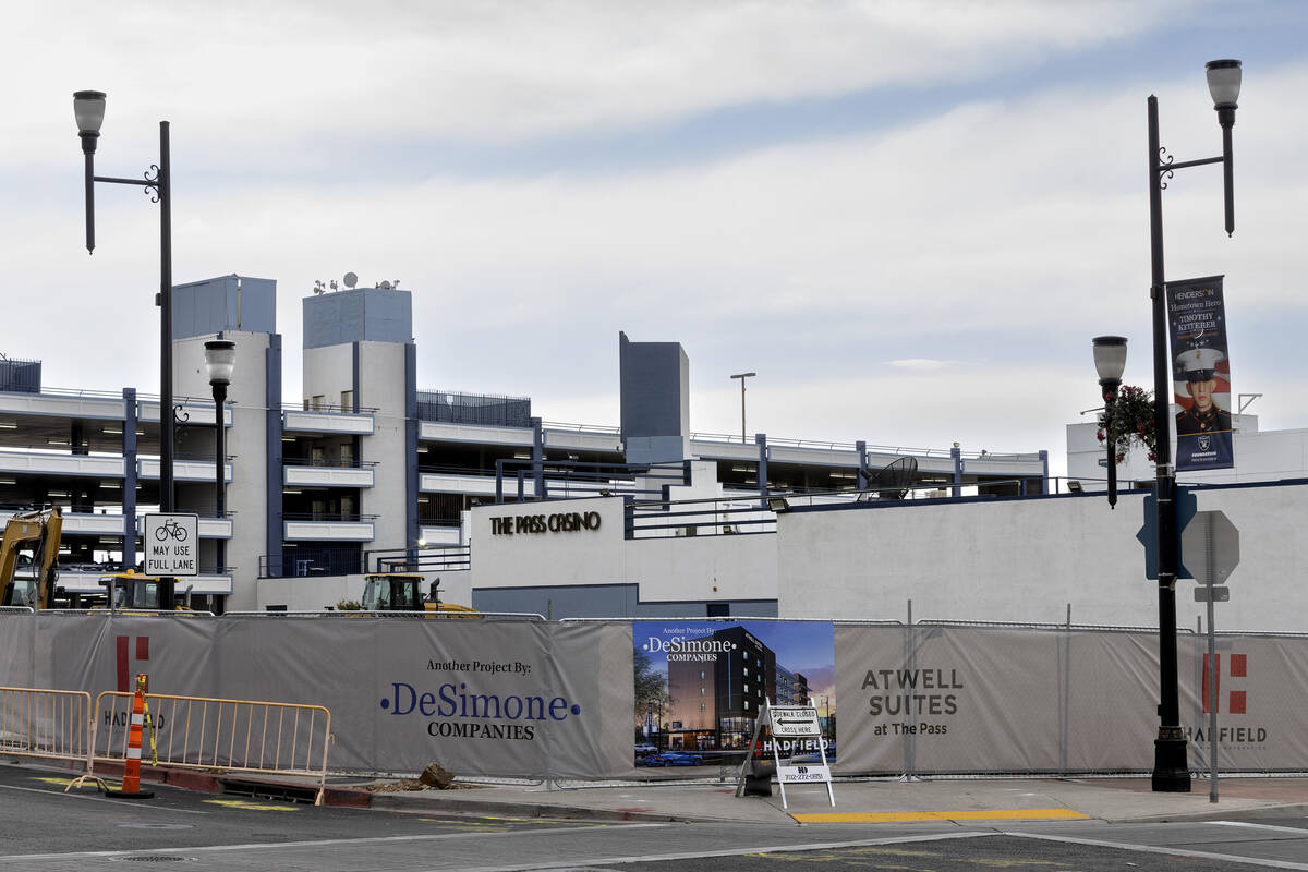 The construction site for a new Atwell Suites at The Pass Casino on Tuesday, Feb. 14, 2023, in ...