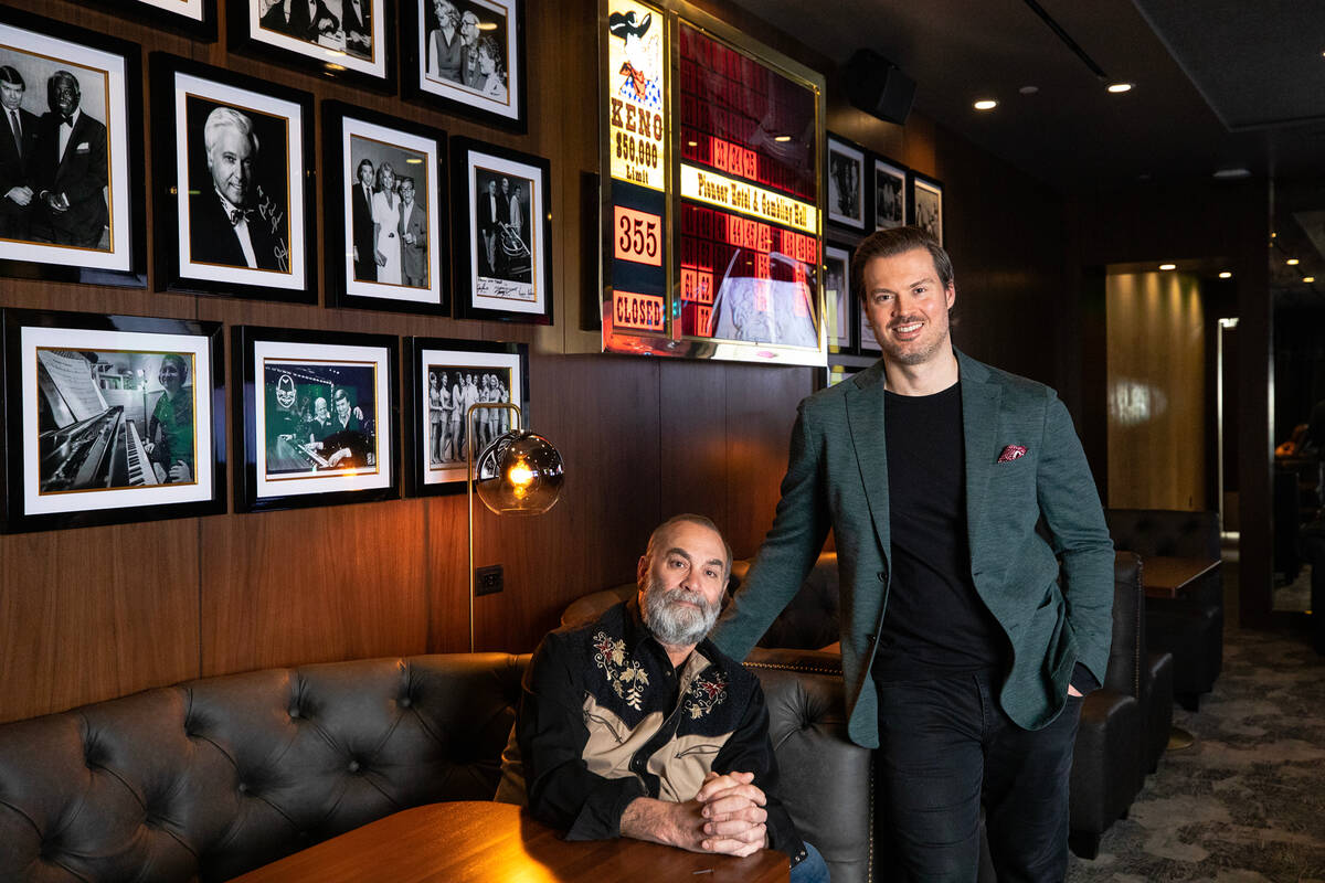 Co-owners Chris Lowden, left, and Paul Lowden at Vic’s Las Vegas, their new jazz club, restau ...