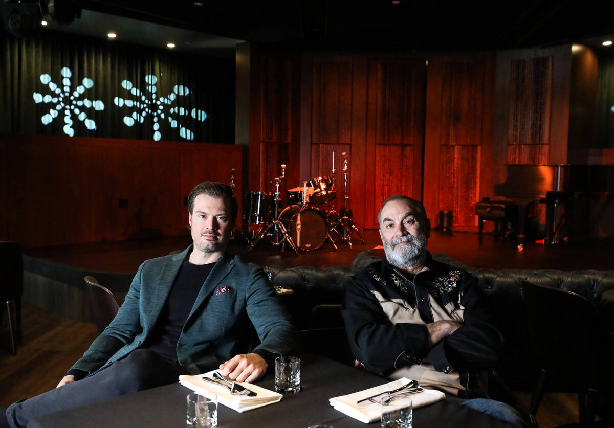 Co-owners Paul Lowden, left, and Chris Lowden at Vic’s Las Vegas, their new jazz club, restau ...