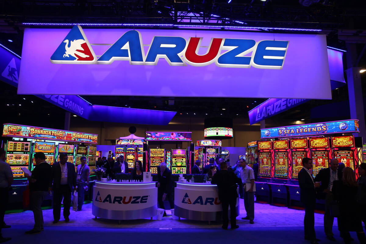 The Aruze Gaming booth at the 2019 Global Gaming Expo at the Sands Expo and Convention Center i ...