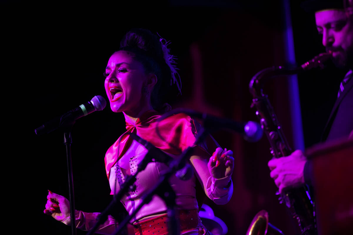 Melody Sweets performs with Jeff Goldblum and the Mildred Snitzer Orchestra performs at 24 Oxfo ...