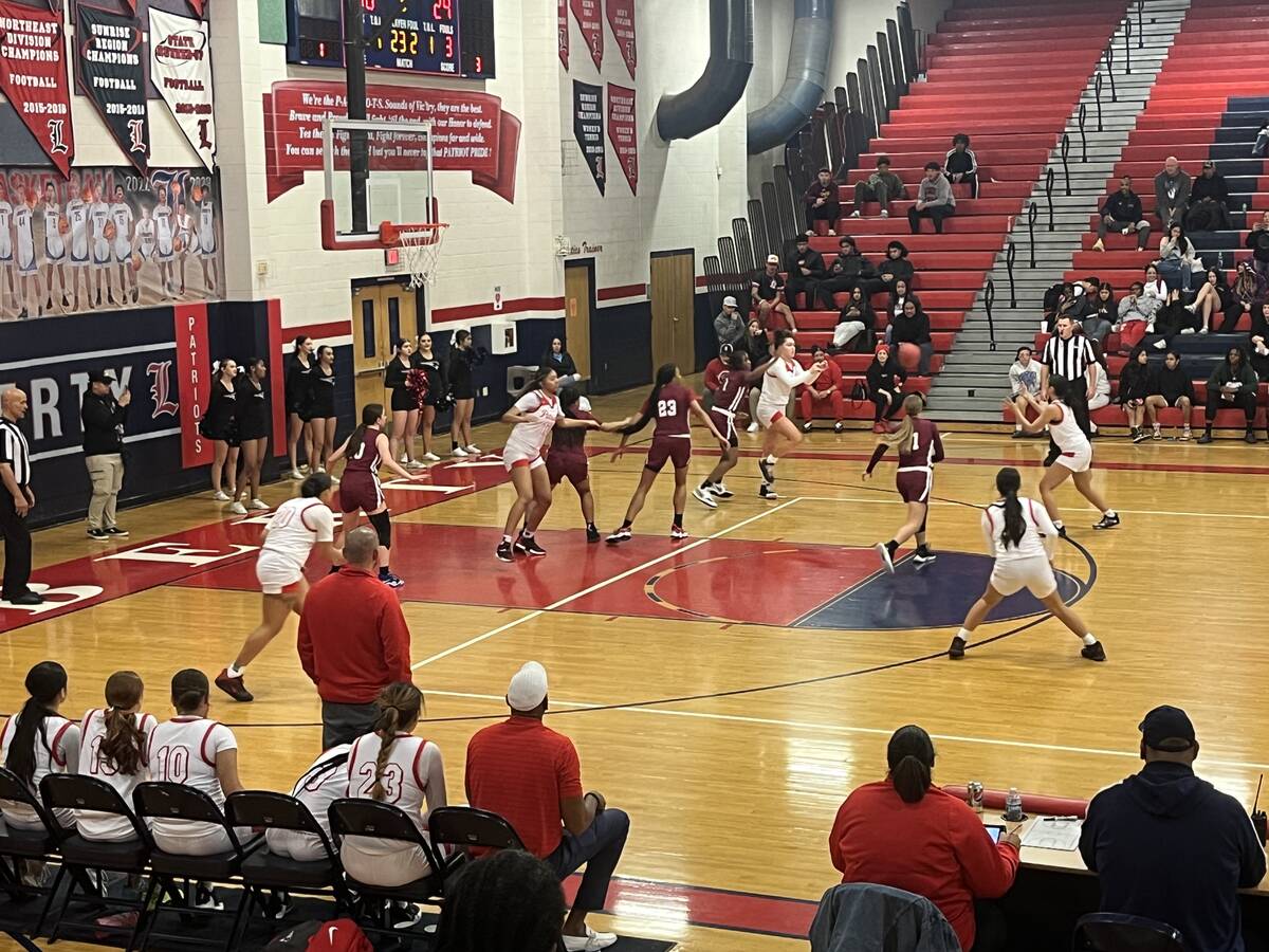Liberty and Desert Oasis battle in a girls basketball game Thursday, Feb. 2, 2023, at Liberty H ...