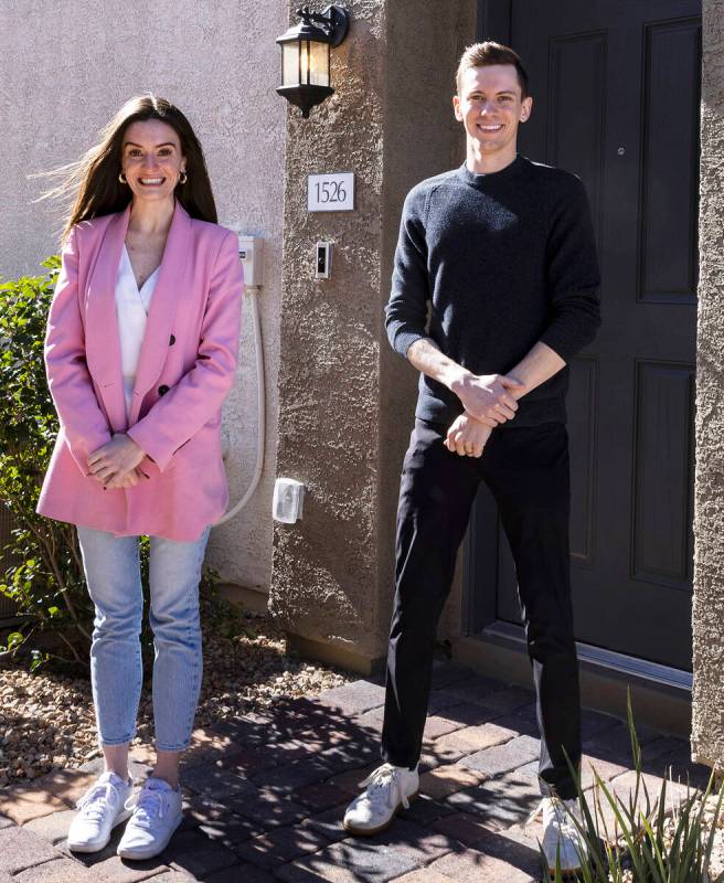 Lauren Self, co-founder and CEO of Roots Homes, and Sam Barsness, co-founder, pose for a photo ...