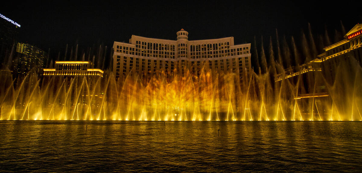 Fire erupts during the debut of a new water show based on "Game of Thrones" at the Bellagio Fou ...
