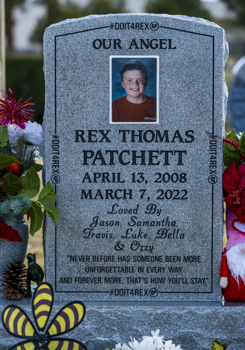 Headstone of Rex Patchett at Palm Boulder Highway Mortuary & Cemetery on Saturday, Feb. 4, 2023 ...
