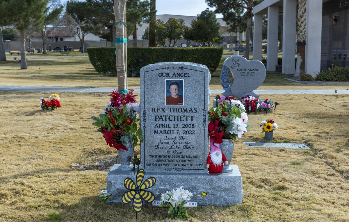 Headstone of Rex Patchett at Palm Boulder Highway Mortuary & Cemetery on Saturday, Feb. 4, 2023 ...