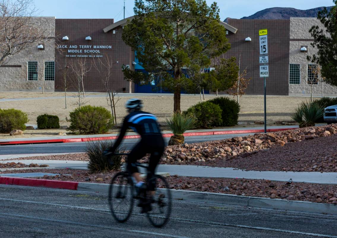 The Jack and Terry Mannion Middle School in Henderson which Rex Patchett attended. He was kille ...