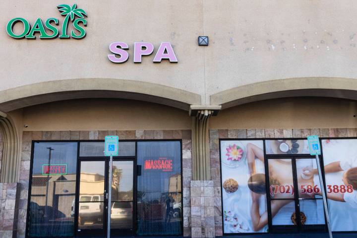 Oasis SPA at 4780 W. Tropicana Ave., is shown, on Friday, Feb. 3, 2023, in Las Vegas. Las Vegas ...