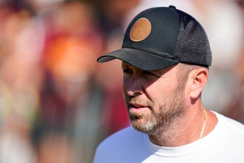 Scott Turner is shown with the Washington Commanders on Thursday, Aug. 18, 2023. (AP Photo/Alex ...