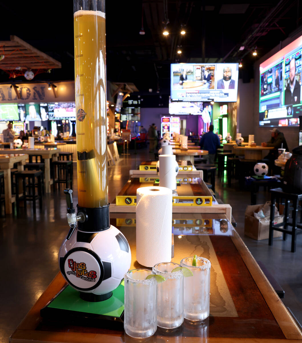 The 100-ounce beer at the new Ojos Locos Sports Cantina y Casino on Civic Center Drive near the ...