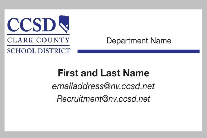 Front of new CCSD business card (CCSD)