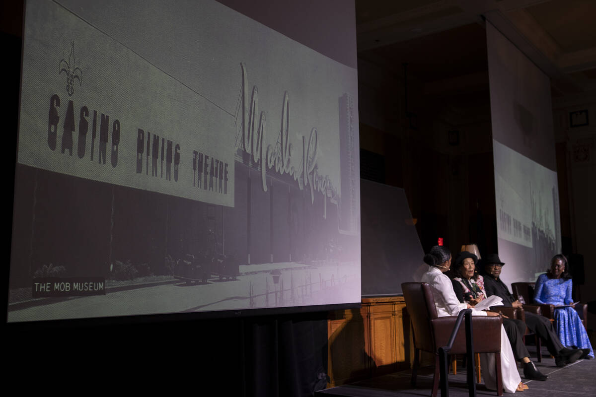 A panel including Anna Bailey, Manny Davis and Katherine Duncan is underway during an event com ...