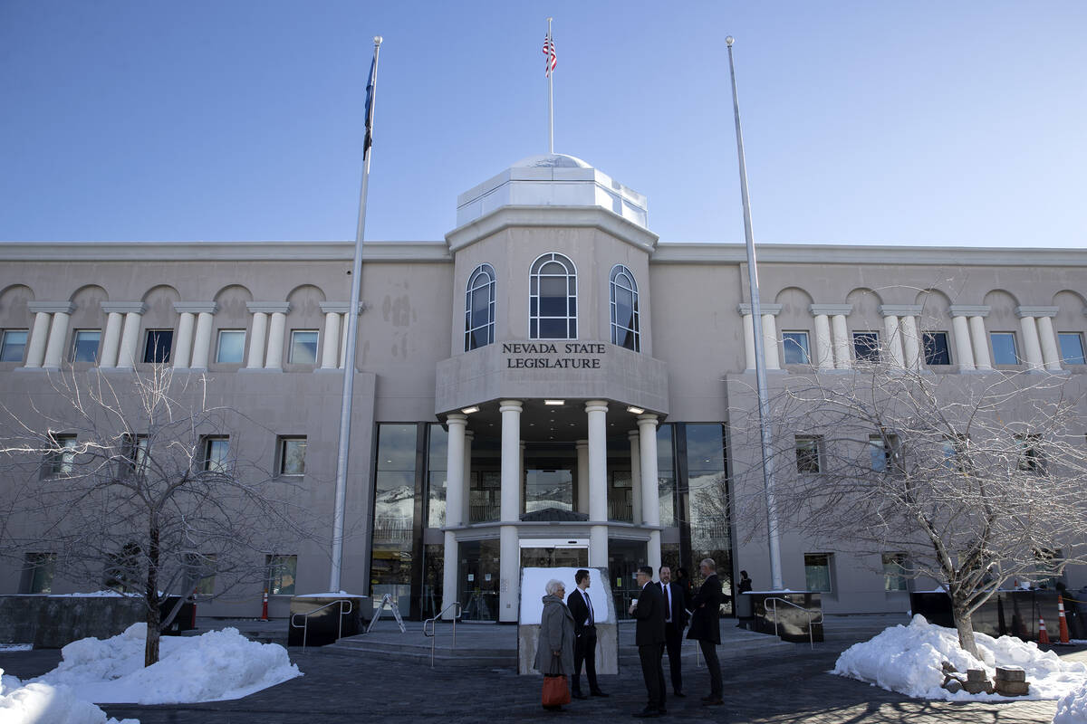 The Nevada State Legislature building on the first day of the 82nd Session of the Nevada Legisl ...