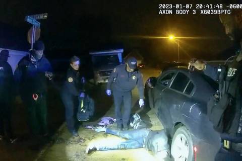 The image from video released on Jan. 27, 2023, by the City of Memphis, shows Tyre Nichols on t ...