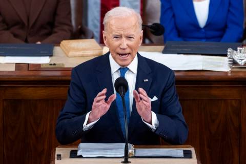 President Joe Biden delivers his first State of the Union address to a joint session of Congres ...