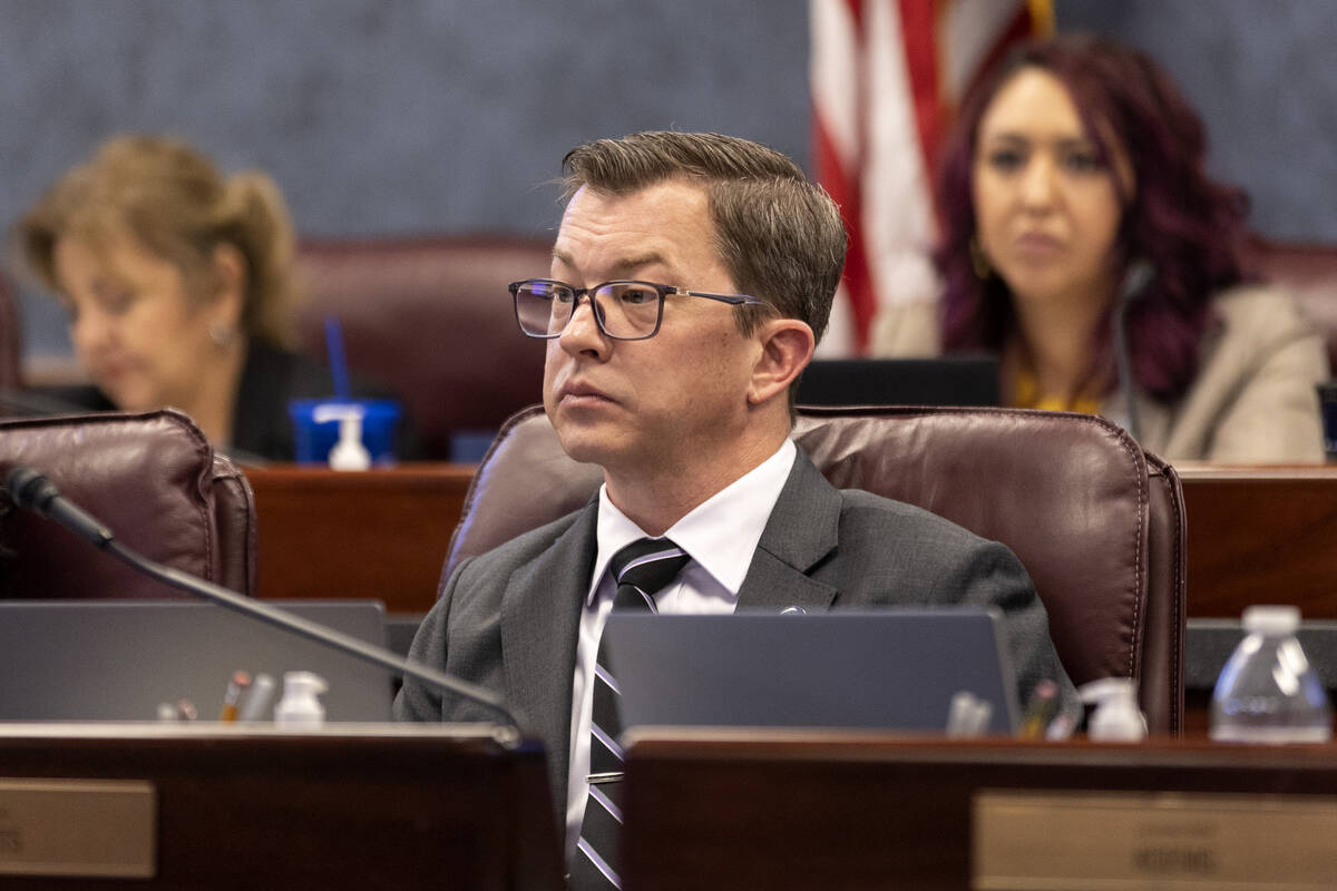 Assemblyman Brian Hibbets, R-Las Vegas, part of the Assembly Committee on Government Affairs, l ...