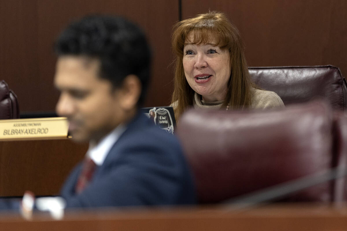 Assemblywoman Shannon Bilbray-Axelrod, D-Las Vegas, chairs a meeting of the Assembly Committee ...