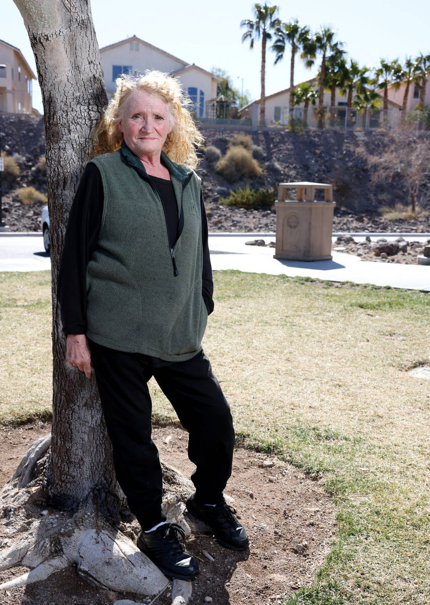 Debbie Shaw at Hidden Falls Park in Henderson Wednesday, Feb. 8, 2023. Shaw, 60, said she is l ...
