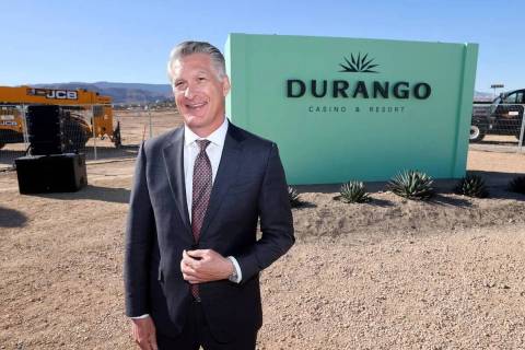 Red Rock Resorts President Scott Kreeger talks at the construction site for Durango Casino & Re ...