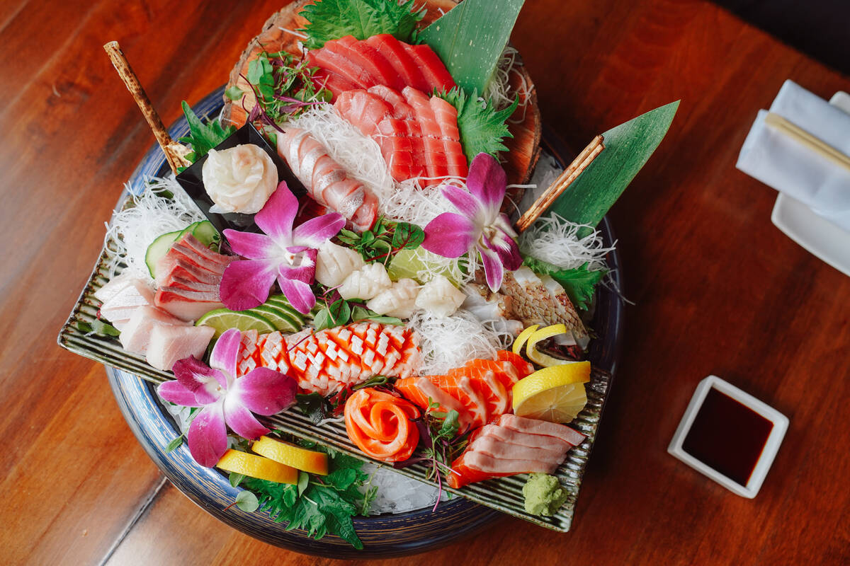 A sushi platter from Yu-Or-Mi Sushi, a local Las Vegas purveyor set to go into the Eat Your Hea ...