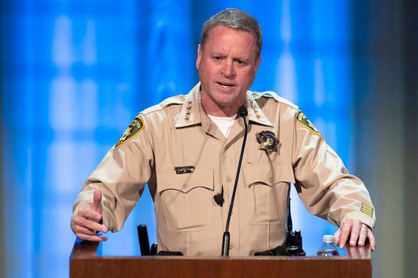 Sheriff Kevin McMahill delivers the State of the Department address to members of the Metropoli ...