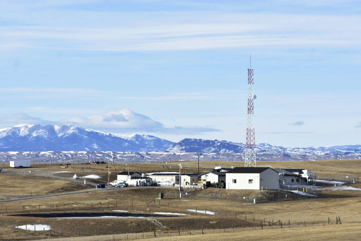 A U.S. Air Force installation surrounded by farmland in central Montana is seen on Feb. 7, 2023 ...