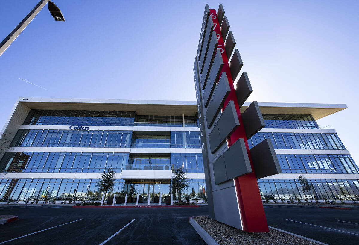 Narrative, a four-story office building located along the 215 beltway near South Durango Drive ...