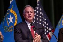 Nevada Gov.-elect Joe Lombardo gives a victory speech during a news conference, Monday, Nov. 14 ...