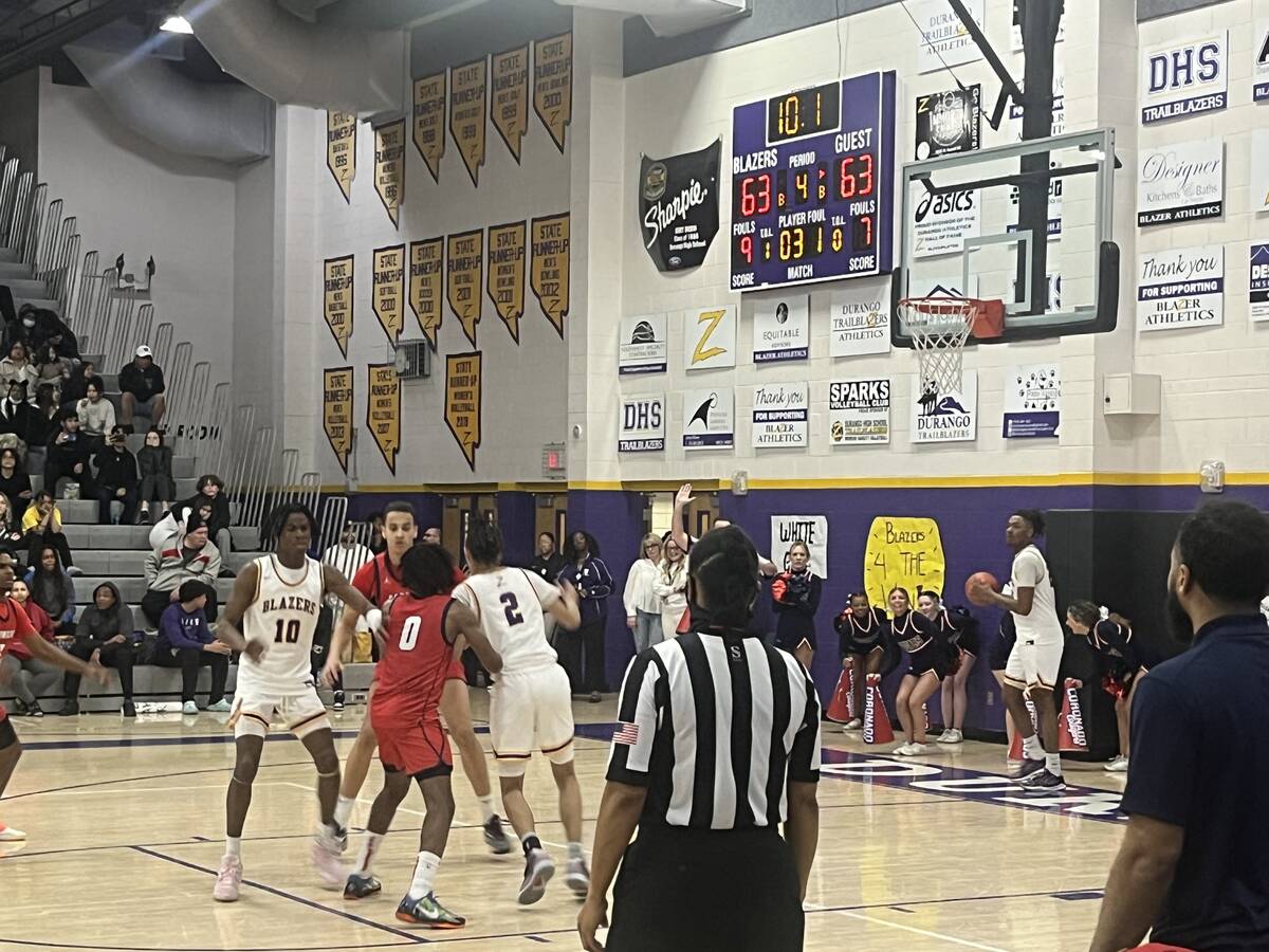 The Durango and Coronado boys basketball teams play Thursday at Durango. (Alex Wright/Las Vegas ...