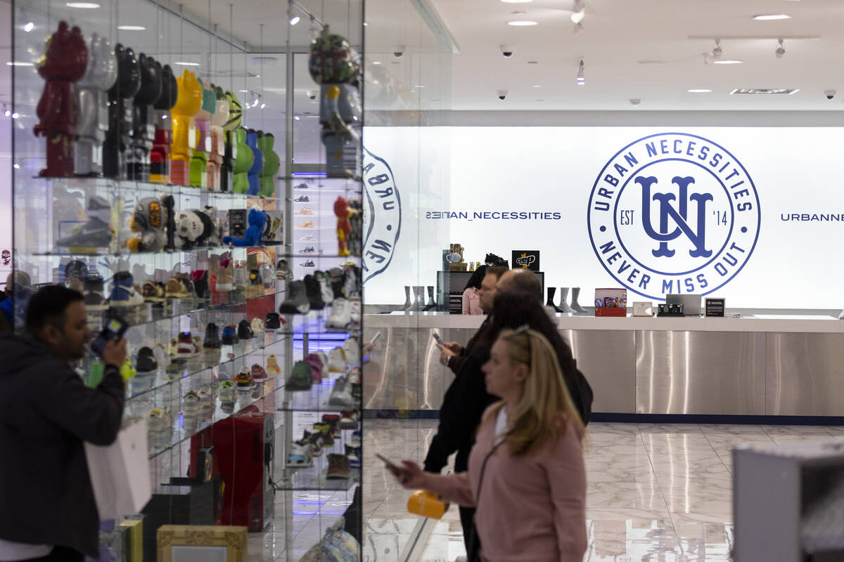 People browse at Urban Necessities inside of the Forum Shops at Caesars in Las Vegas, Friday, F ...