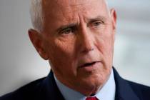 FILE - Former Vice President Mike Pence sits for an interview with the Associated Press, Nov. 1 ...