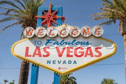 The Welcome to Fabulous Las Vegas sign, shown Thursday, Sept. 3, 2020. (Elizabeth Page Brumley ...