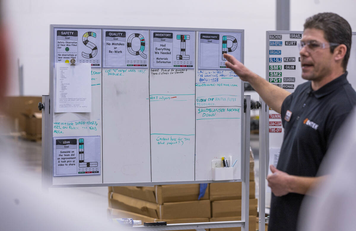 Organization is a key component as ENTEK's Jon Bates talks production during a press tour, the ...