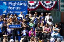 A campaign rally for Democratic presidential candidate Hillary Clinton at Leimert Park Village ...