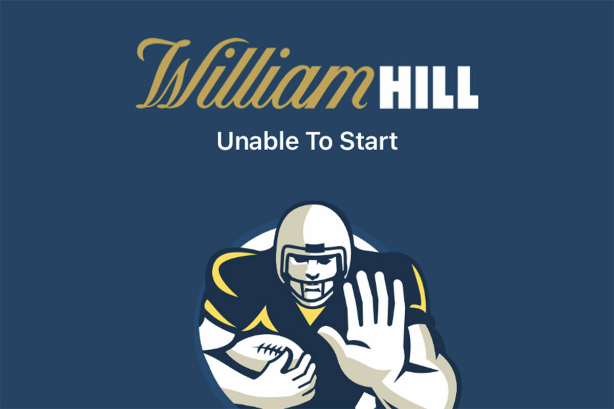 The William Hill mobile app in Nevada remains down Monday, Feb. 13, 2023. It was also inoperabl ...