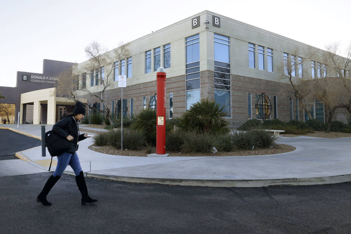 The College of Southern Nevada’s Charleston Campus is seen on Monday, Jan. 23, 2023, in Las V ...